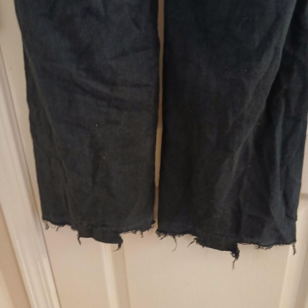 Roxy Black Flare Pants Elastic Drawstring Waist L Coastal Beach Y2K Indie Preppy - Picture 6 of 6